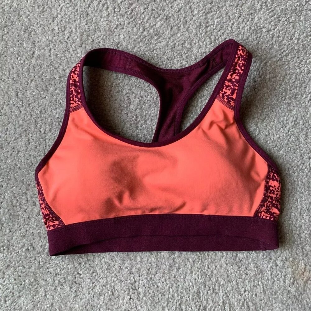 CHAMPION POWER CORE WOMEN'S JUNIOR'S SIZE M TOP CORAL & CRANBERRY PADDED SPORTS